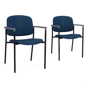 Lesro Vancouver Upholstered Reception Chair in Blue (Set of 2)