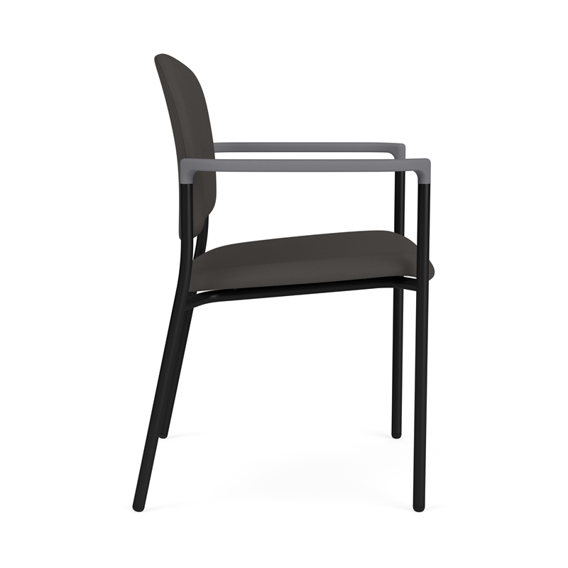 Lesro Vancouver Upholstered Reception Chair in Dark Gray (Set of 2)