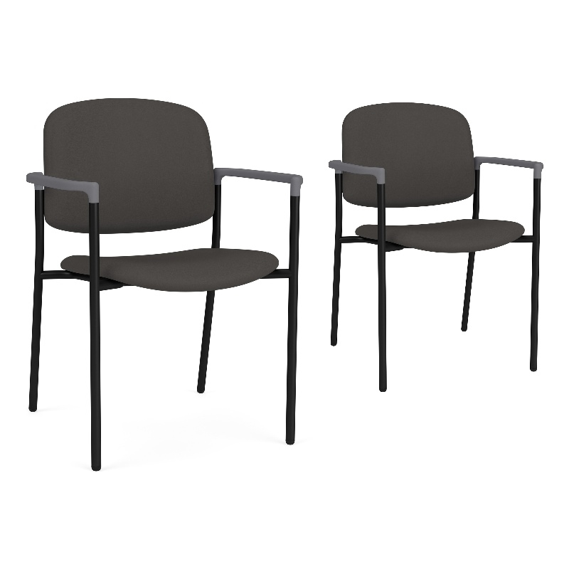 Lesro Vancouver Upholstered Reception Chair in Dark Gray (Set of 2)