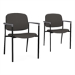Lesro Vancouver Upholstered Reception Chair in Dark Gray (Set of 2)