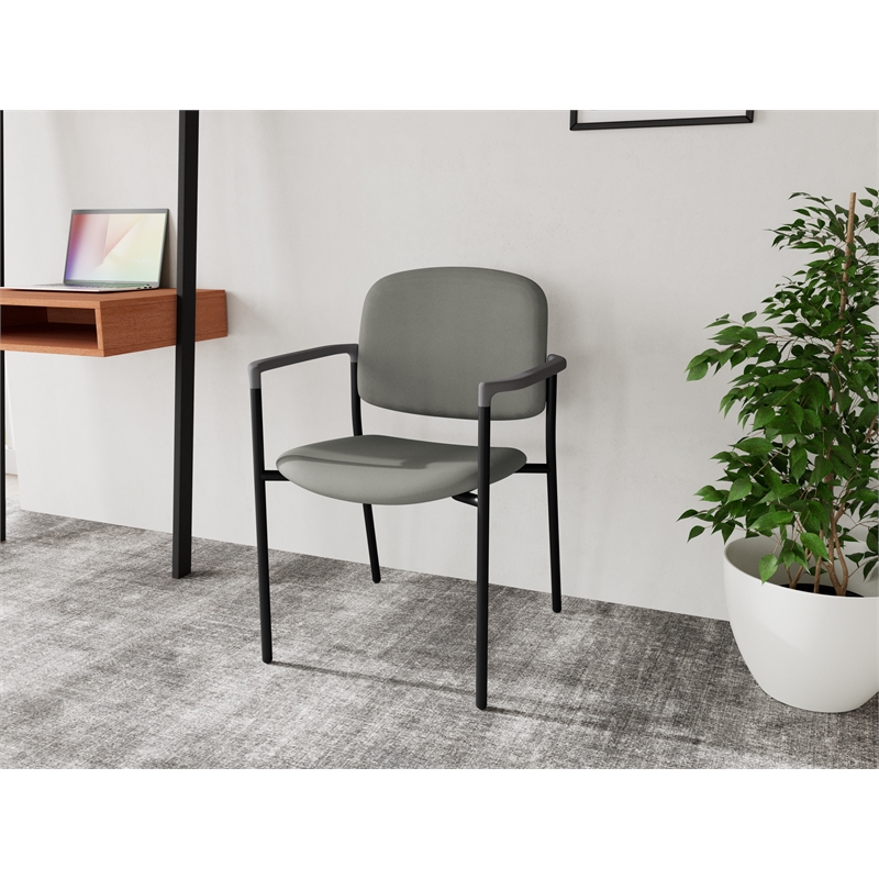 Lesro Vancouver Upholstered Reception Chair in Gray (Set of 2)