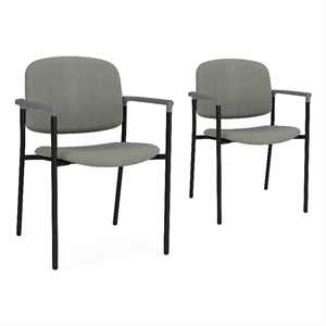 Lesro Vancouver Upholstered Reception Chair in Gray (Set of 2)