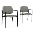 Lesro Vancouver Upholstered Reception Chair in Gray (Set of 2)