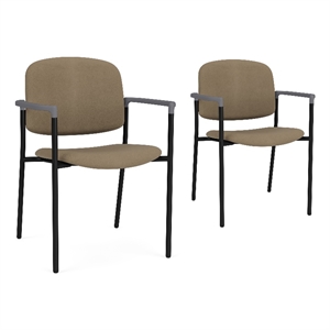 Lesro Vancouver Upholstered Reception Chair in Brown (Set of 2)