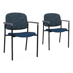 Lesro Vancouver Upholstered Reception Chair in Blue (Set of 2)