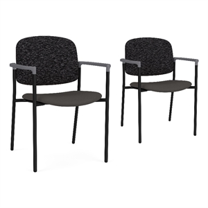 Lesro Vancouver Upholstered Reception Chair in Dark Gray (Set of 2)