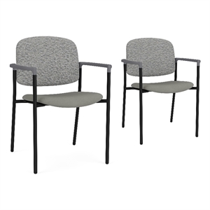 Lesro Vancouver Upholstered Reception Chair in Gray (Set of 2)
