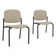 Lesro Vancouver Armless Upholstered Reception Chair in Beige (Set of 2)