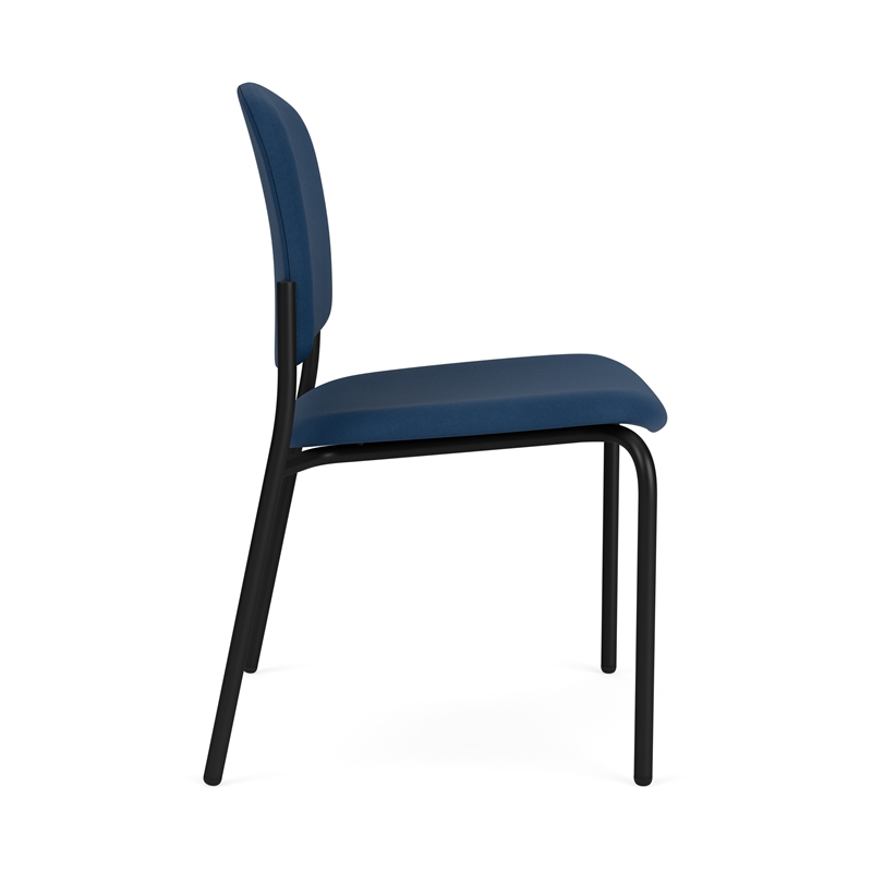 Lesro Vancouver Armless Upholstered Reception Chair in Blue (Set of 2)