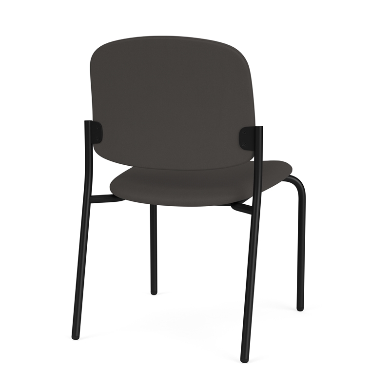 Lesro Vancouver Armless Upholstered Reception Chair in Dark Gray (Set of 2)