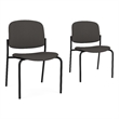 Lesro Vancouver Armless Upholstered Reception Chair in Dark Gray (Set of 2)