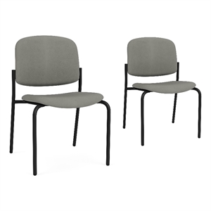 Lesro Vancouver Armless Upholstered Reception Chair in Gray (Set of 2)