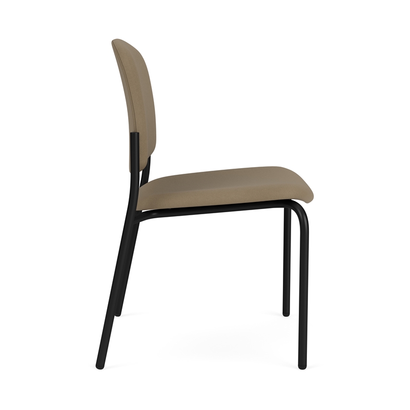 Lesro Vancouver Armless Upholstered Reception Chair in Brown (Set of 2)