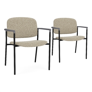 Lesro Vancouver Wide Upholstered Reception Guest Chair in Beige (Set of 2)