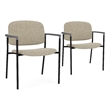 Lesro Vancouver Wide Upholstered Reception Guest Chair in Beige (Set of 2)