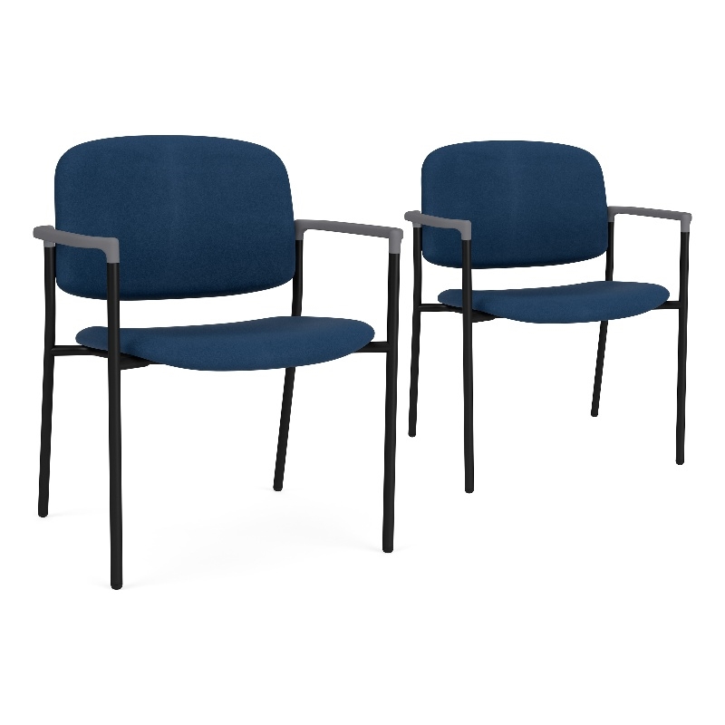 Lesro Vancouver Wide Upholstered Reception Guest Chair in Blue (Set of 2)