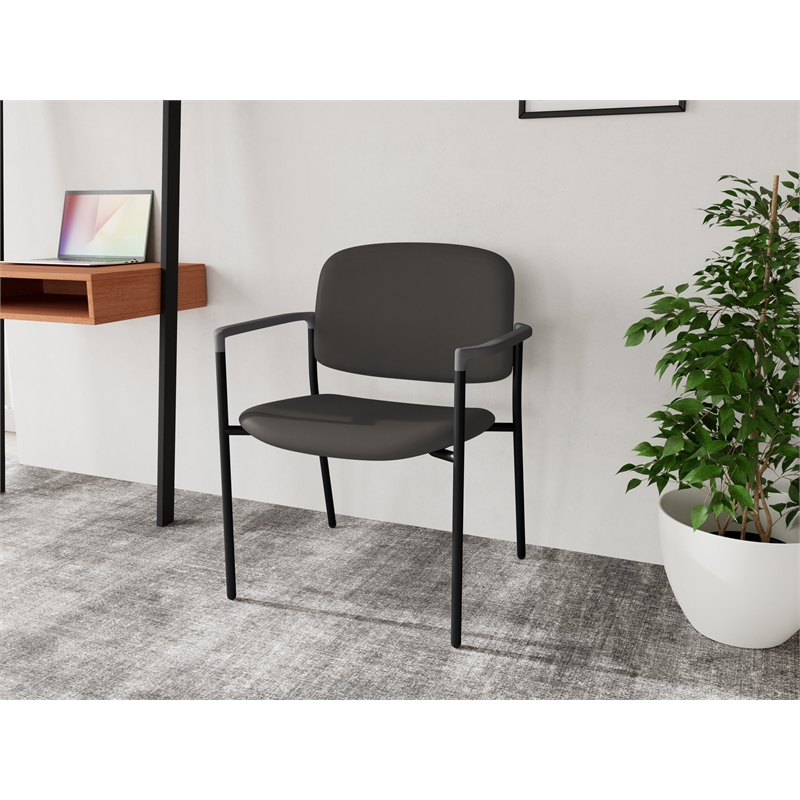 Lesro Vancouver Wide Upholstered Reception Guest Chair in Gray (Set of 2)