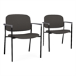 Lesro Vancouver Wide Upholstered Reception Guest Chair in Gray (Set of 2)
