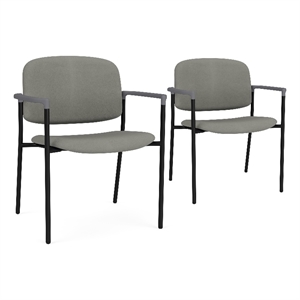 Lesro Vancouver Wide Upholstered Reception Guest Chair in Gray (Set of 2)
