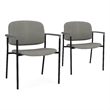 Lesro Vancouver Wide Upholstered Reception Guest Chair in Gray (Set of 2)