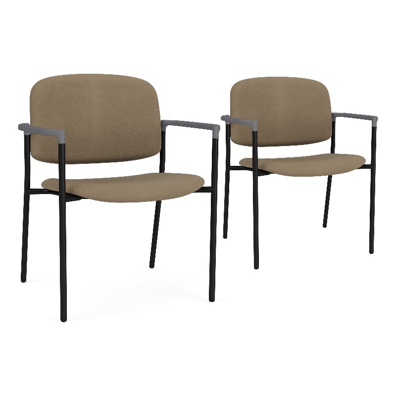 Lesro Vancouver Wide Upholstered Reception Guest Chair in Brown (Set of 2)