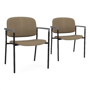 Lesro Vancouver Wide Upholstered Reception Guest Chair in Brown (Set of 2)
