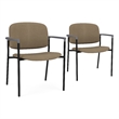 Lesro Vancouver Wide Upholstered Reception Guest Chair in Brown (Set of 2)