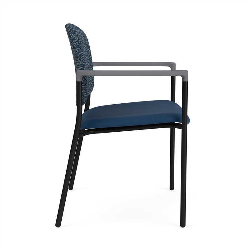 Lesro Vancouver Wide Upholstered Reception Guest Chair in Blue (Set of 2)