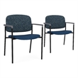 Lesro Vancouver Wide Upholstered Reception Guest Chair in Blue (Set of 2)