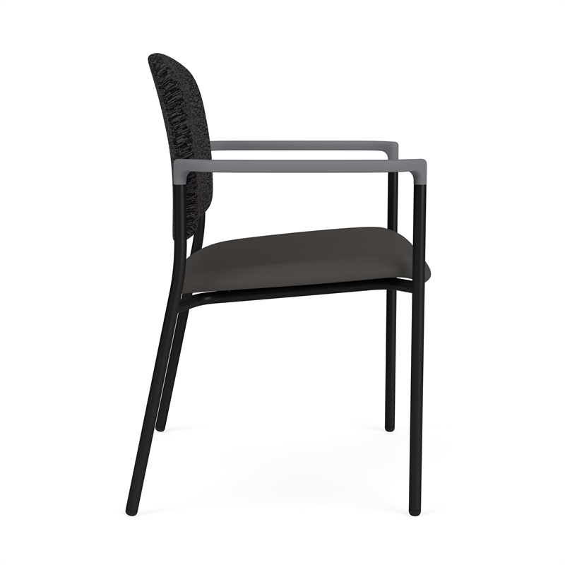 Lesro Vancouver Wide Upholstered Reception Guest Chair in Gray (Set of 2)