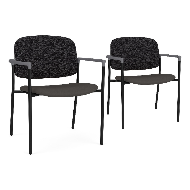 Lesro Vancouver Wide Upholstered Reception Guest Chair in Gray (Set of 2)