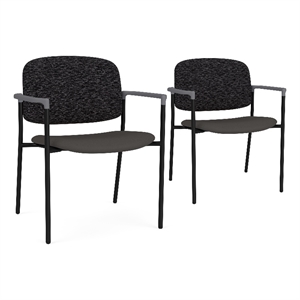 Lesro Vancouver Wide Upholstered Reception Guest Chair in Gray (Set of 2)