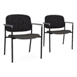 Lesro Vancouver Wide Upholstered Reception Guest Chair in Gray (Set of 2)