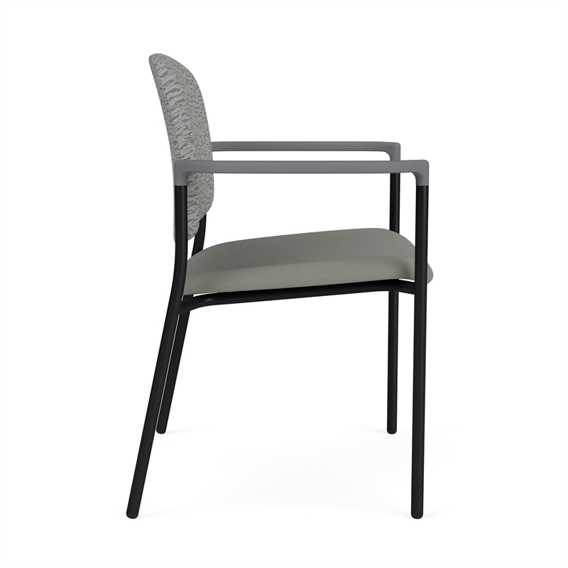 Lesro Vancouver Wide Upholstered Reception Guest Chair in Gray (Set of 2)