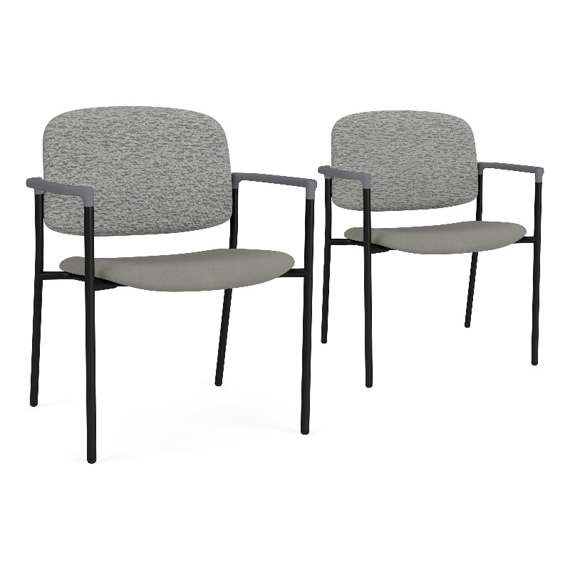 Lesro Vancouver Wide Upholstered Reception Guest Chair in Gray (Set of 2)