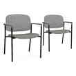 Lesro Vancouver Wide Upholstered Reception Guest Chair in Gray (Set of 2)