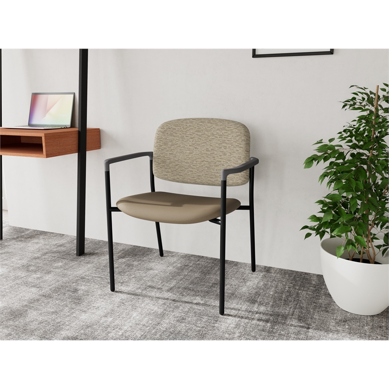 Lesro Vancouver Wide Upholstered Reception Guest Chair in Brown (Set of 2)