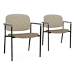 Lesro Vancouver Wide Upholstered Reception Guest Chair in Brown (Set of 2)