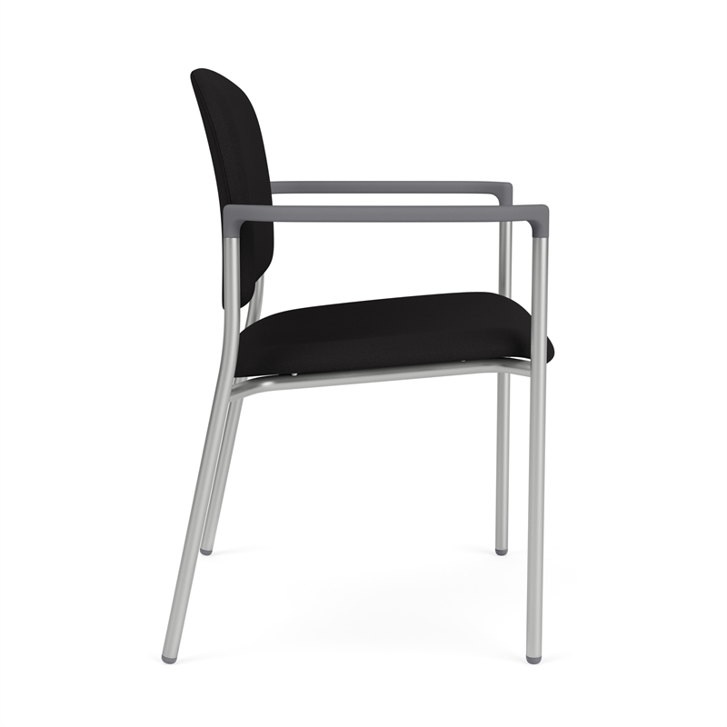Lesro Vancouver Wide Upholstered Reception Guest Chair in Black (Set of 2)