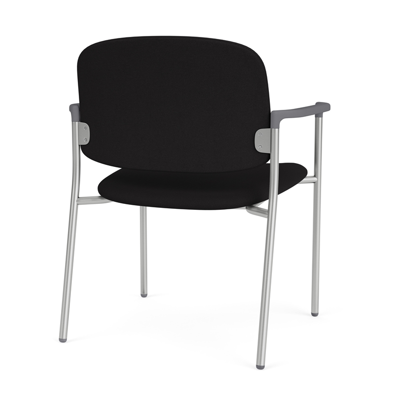 Lesro Vancouver Wide Upholstered Reception Guest Chair in Black (Set of 2)