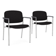 Lesro Vancouver Wide Upholstered Reception Guest Chair in Black (Set of 2)