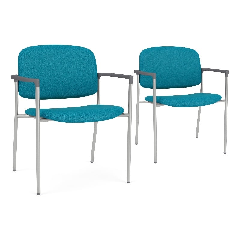 Lesro Vancouver Wide Upholstered Reception Guest Chair in Teal (Set of 2)