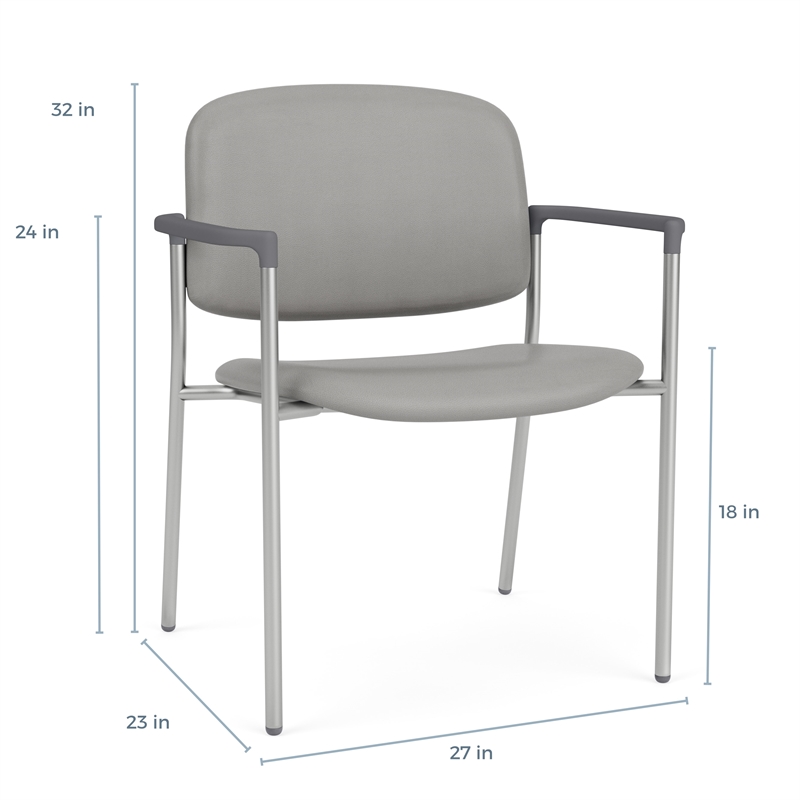 Lesro Vancouver Wide Upholstered Reception Guest Chair in Brown (Set of 2)