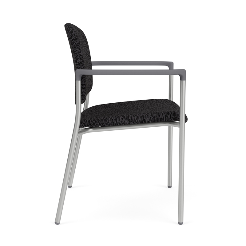 Lesro Vancouver Wide Upholstered Reception Guest Chair in Black (Set of 2)