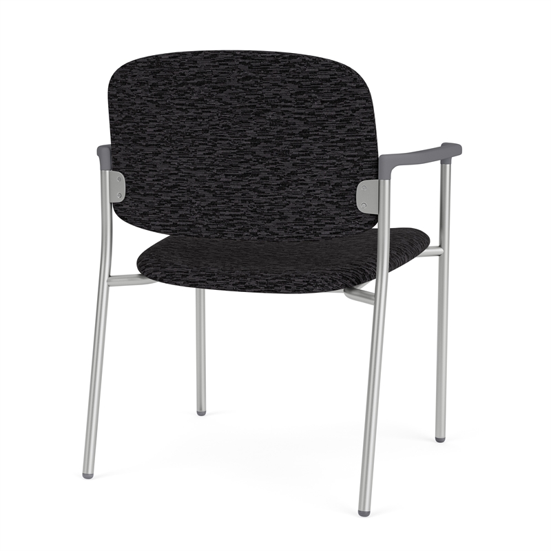 Lesro Vancouver Wide Upholstered Reception Guest Chair in Black (Set of 2)