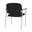 Lesro Vancouver Wide Upholstered Reception Guest Chair in Black (Set of 2)