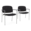 Lesro Vancouver Wide Upholstered Reception Guest Chair in Black (Set of 2)