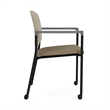Lesro Vancouver Upholstered Reception Chair with Caster in Brown (Set of 2)