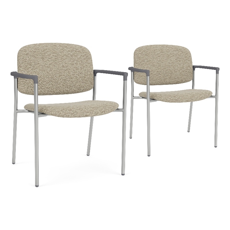 Lesro Vancouver Wide Upholstered Reception Guest Chair in Beige (Set of 2)
