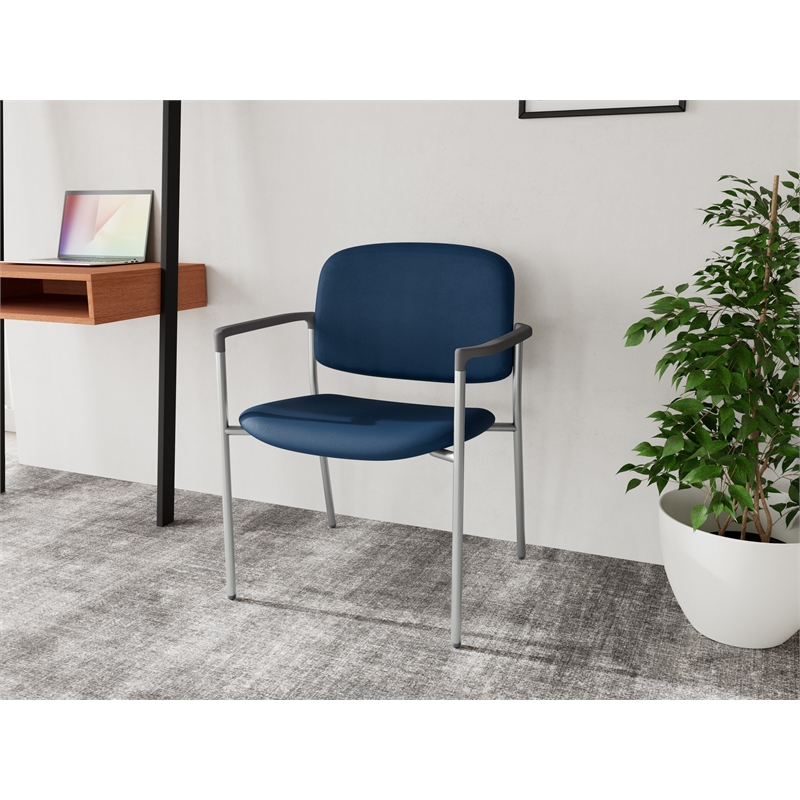Lesro Vancouver Wide Upholstered Reception Guest Chair in Blue (Set of 2)